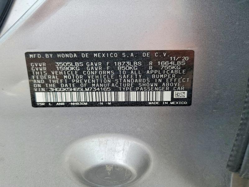 Продажа на аукционе авто 2020 Honda Fit, vin: 3HGGK5H65LM734165, номер лота: 50894526