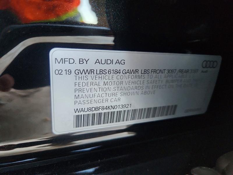 Продаж на аукціоні авто 2019 Audi A8, vin: WAU8DBF84KN013921, номер лоту: 48074176