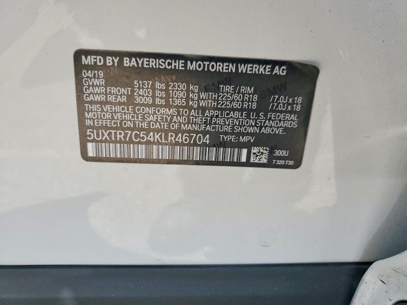 Продаж на аукціоні авто 2019 Bmw X3, vin: 5UXTR7C54KLR46704, номер лоту: 49610556