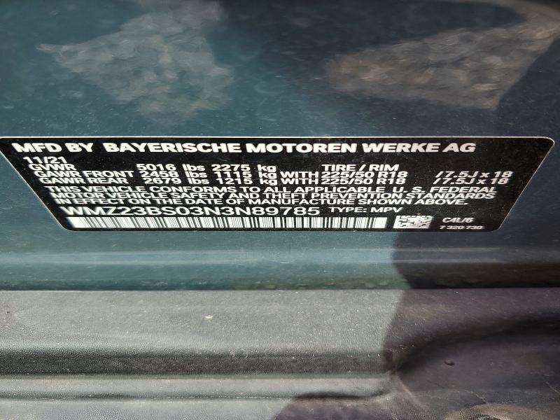 Продаж на аукціоні авто 2022 Mini Cooper, vin: WMZ23BS03N3N89785, номер лоту: 48833156