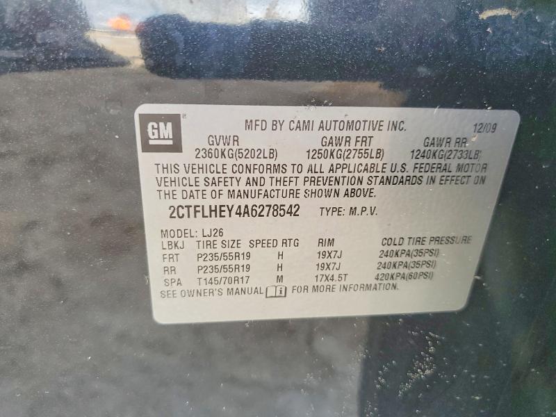 Продаж на аукціоні авто 2010 Gmc Terrain, vin: 2CTFLHEY4A6278542, номер лоту: 49887476