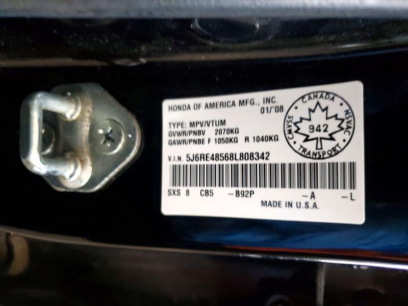 50423376 :رقم المزاد ، 5J6RE48568L808342 vin ، 2008 Honda Cr-v مزاد بيع