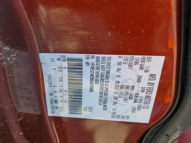 49144346 :رقم المزاد ، 1FMEU74E89UA15985 vin ، 2009 Ford Explorer مزاد بيع