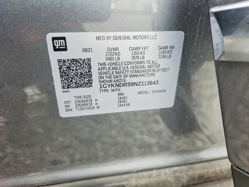 Aukcja sprzedaży 2022 Cadillac Xt5, vin: 1GYKNDRS9NZ113643, numer aukcji: 48940526