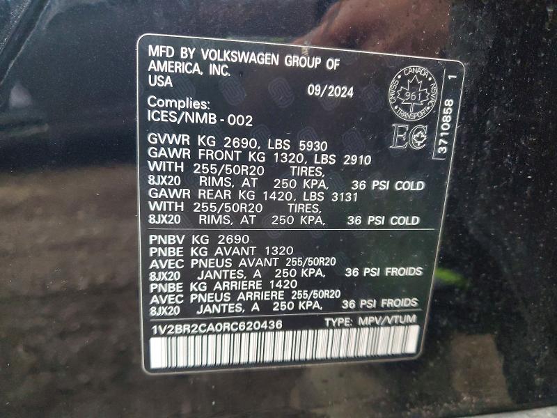 Продаж на аукціоні авто 2024 Volkswagen Atlas, vin: 1V2BR2CA0RC620436, номер лоту: 50217796