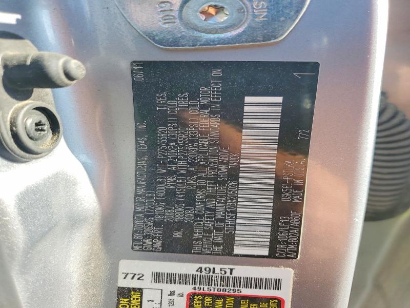 50271566 :رقم المزاد ، 5TFHY5F17BX205026 vin ، 2011 Toyota Tundra مزاد بيع