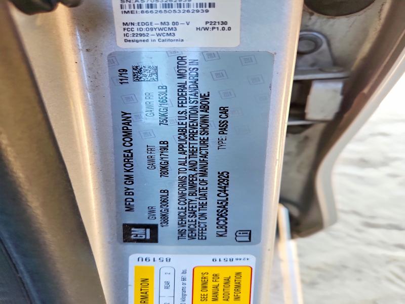 Продажа на аукционе авто 2020 Chevrolet Spark, vin: KL8CD6SA5LC442925, номер лота: 50330096