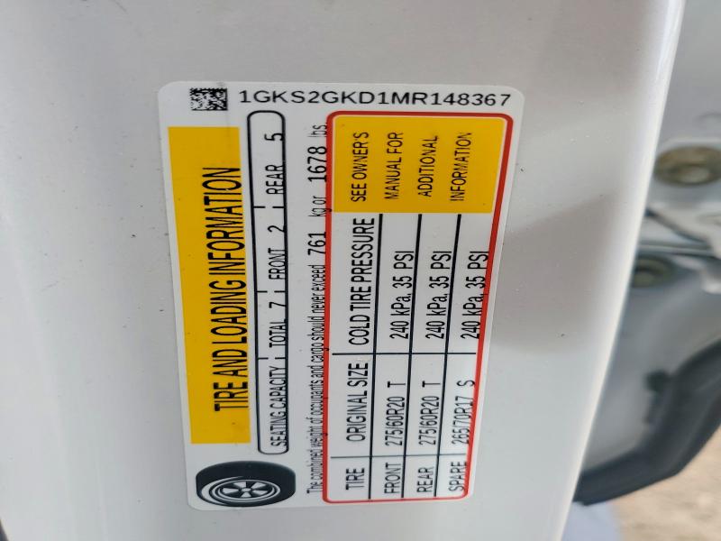 Aukcja sprzedaży 2021 Gmc Yukon Xl, vin: 1GKS2GKD1MR148367, numer aukcji: 48841286