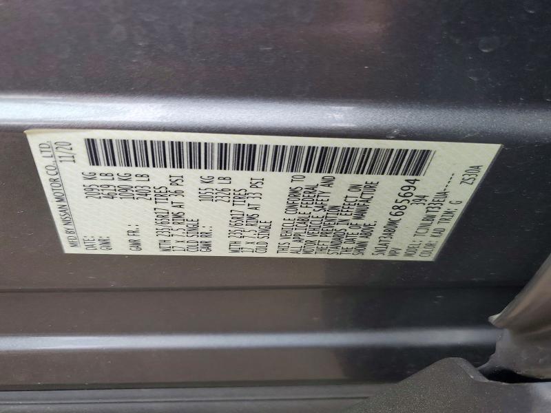 49148326 :رقم المزاد ، 5N1AT3AB0MC685694 vin ، 2021 Nissan Rogue مزاد بيع