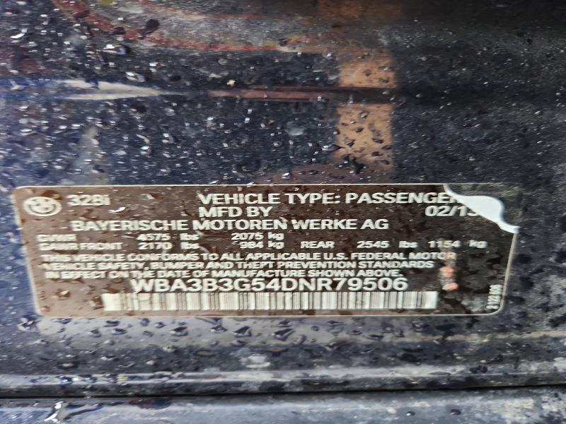 2013 Bmw 328 მანქანა იყიდება აუქციონზე, vin: WBA3B3G54DNR79506, აუქციონის ნომერი: 48425846
