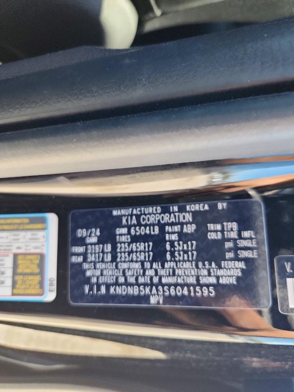 Aukcja sprzedaży 2025 Kia Carnival, vin: KNDNB5KA3S6041595, numer aukcji: 50471226