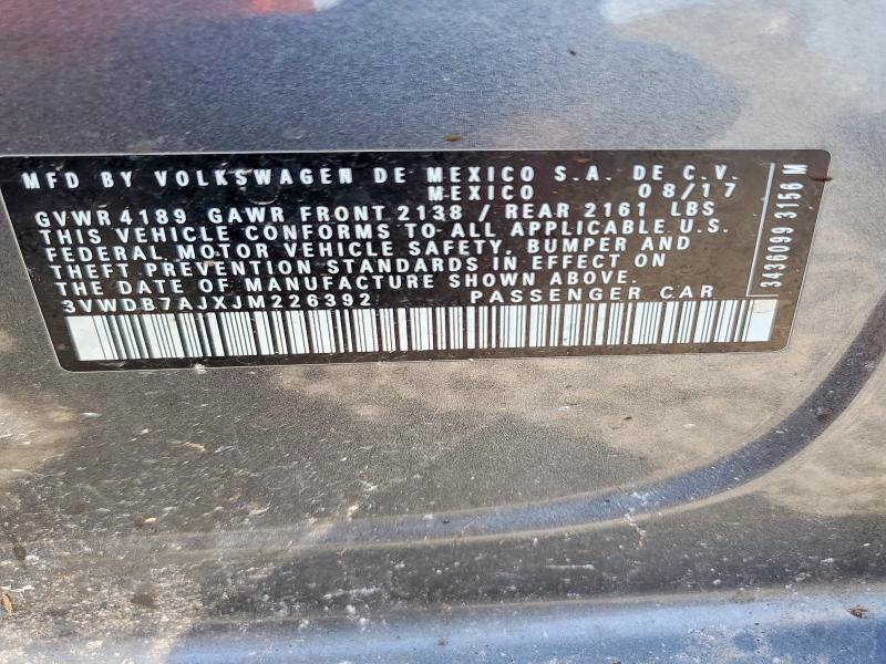 Aukcja sprzedaży 2018 Volkswagen Jetta, vin: 3VWDB7AJXJM226392, numer aukcji: 50645776