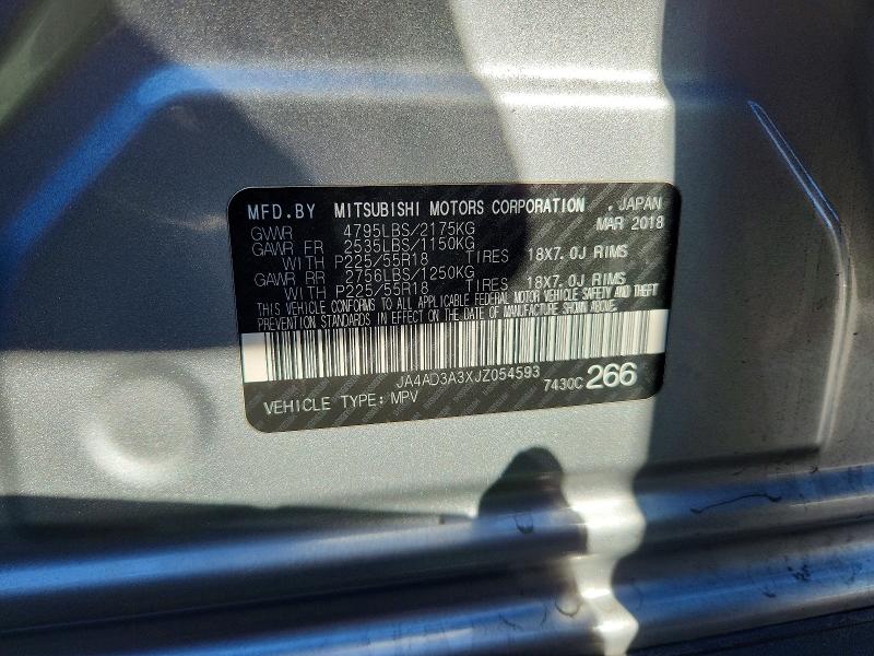 Продаж на аукціоні авто 2018 Mitsubishi Outlander, vin: JA4AD3A3XJZ054593, номер лоту: 48847736