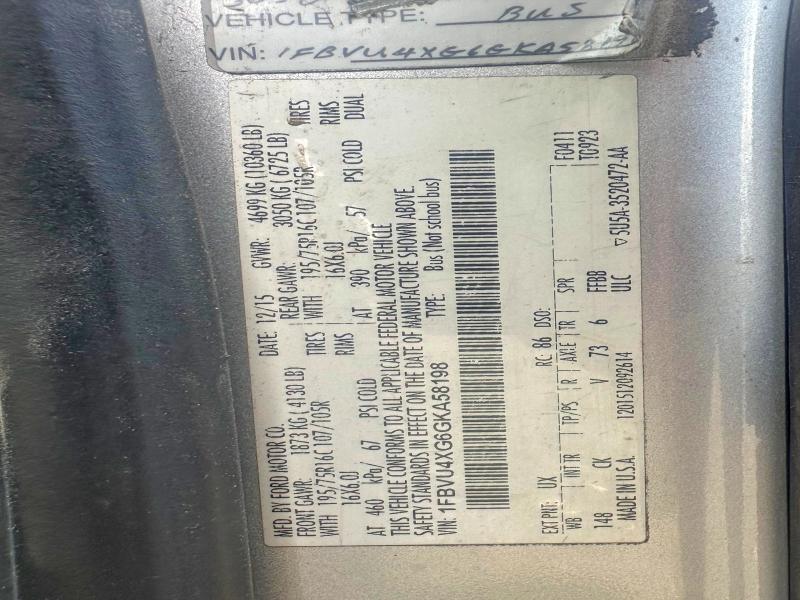 Продажа на аукционе авто 2016 Ford Transit, vin: 1FBVU4XG6GKA58198, номер лота: 48716756