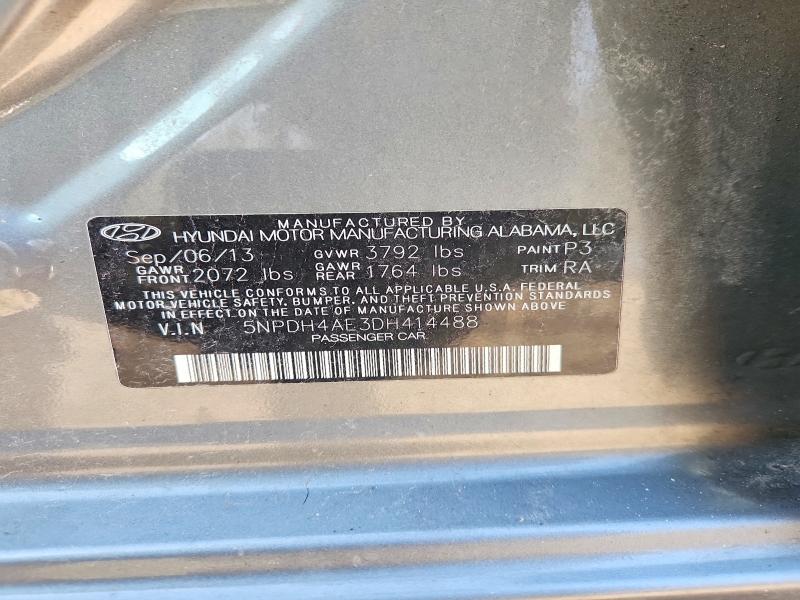 Продаж на аукціоні авто 2013 Hyundai Elantra, vin: 5NPDH4AE3DH414488, номер лоту: 49885646