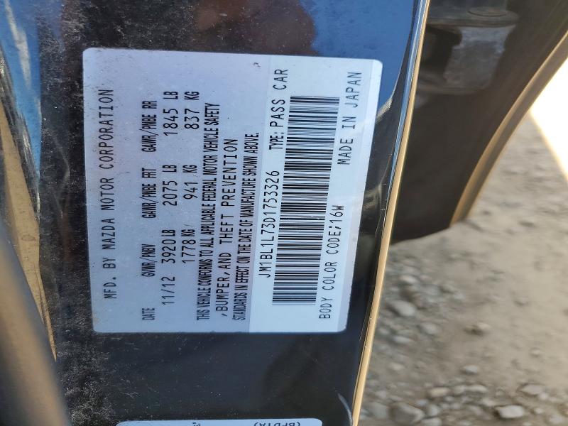 Продаж на аукціоні авто 2013 Mazda 3, vin: JM1BL1L73D1753326, номер лоту: 50356286