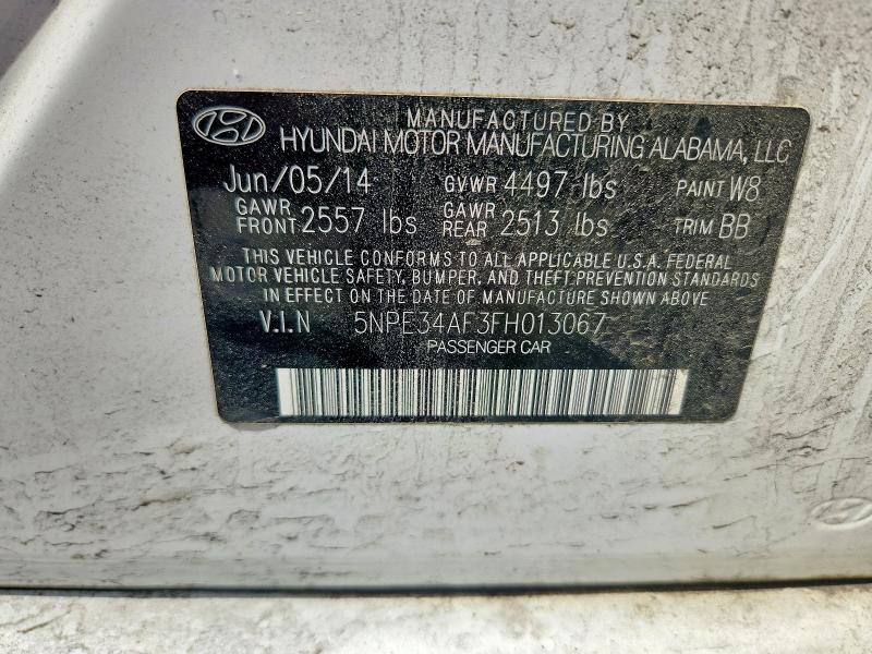 2015 Hyundai Sonata მანქანა იყიდება აუქციონზე, vin: 5NPE34AF3FH013067, აუქციონის ნომერი: 49088986