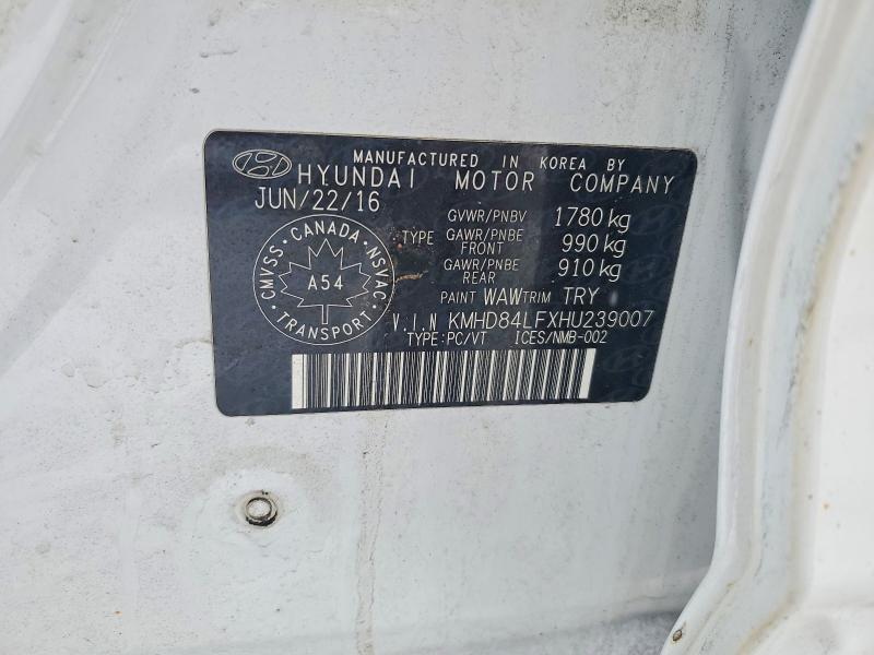 48269996 :رقم المزاد ، KMHD84LFXHU239007 vin ، 2017 Hyundai Elantra Se 4dr مزاد بيع