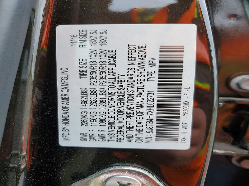 Aukcja sprzedaży 2017 Acura Rdx, vin: 5J8TB4H7XHL022731, numer aukcji: 51022186