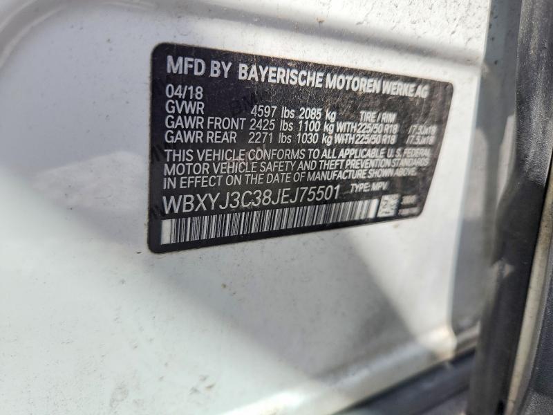 49080446 :رقم المزاد ، WBXYJ3C38JEJ75501 vin ، 2018 Bmw X2 مزاد بيع