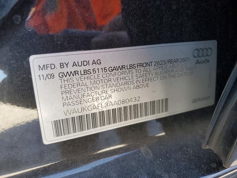 Aukcja sprzedaży 2010 Audi S4, vin: WAUKGAFL3AA080432, numer aukcji: 50781246