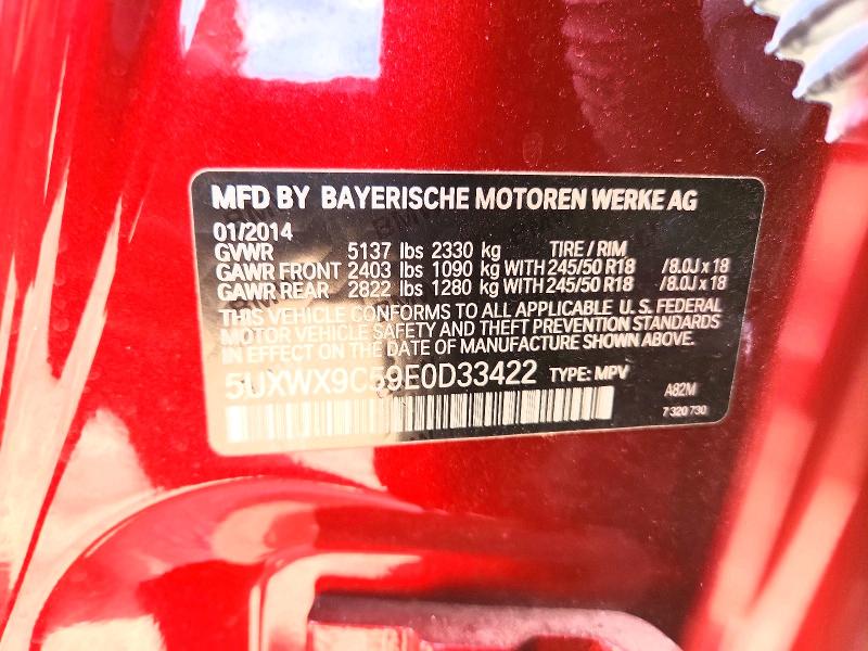 Aukcja sprzedaży 2014 Bmw X3, vin: 5UXWX9C59E0D33422, numer aukcji: 49415866
