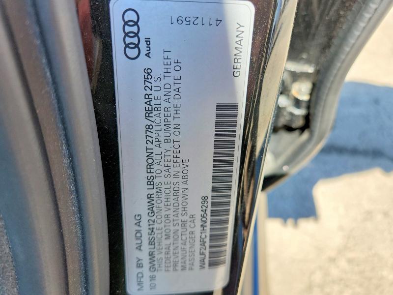 2017 Audi A6 მანქანა იყიდება აუქციონზე, vin: WAUF2AFC1HN054298, აუქციონის ნომერი: 49181006