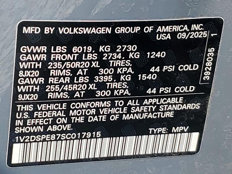 Продажа на аукционе авто 2025 Volkswagen Id.4, vin: 1V2DSPE87SC017915, номер лота: 51533166