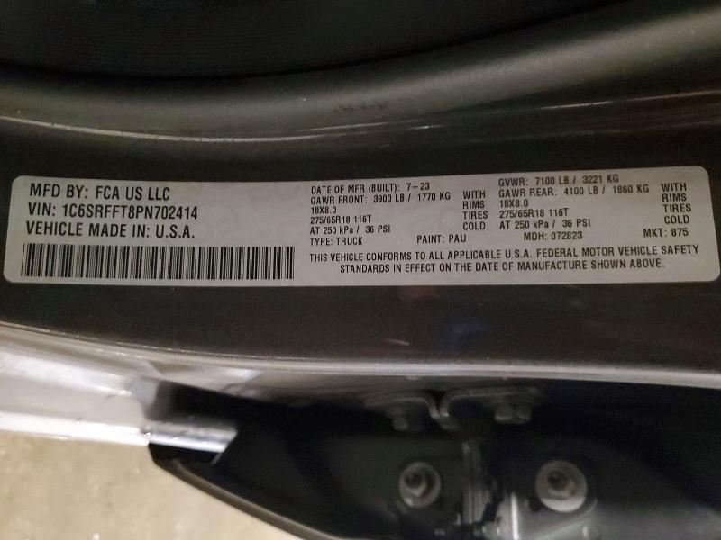 2023 Ram 1500 მანქანა იყიდება აუქციონზე, vin: 1C6SRFFT8PN702414, აუქციონის ნომერი: 48675866
