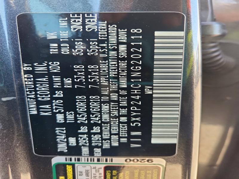 2022 Kia Telluride მანქანა იყიდება აუქციონზე, vin: 5XYP24HC1NG202118, აუქციონის ნომერი: 51211426