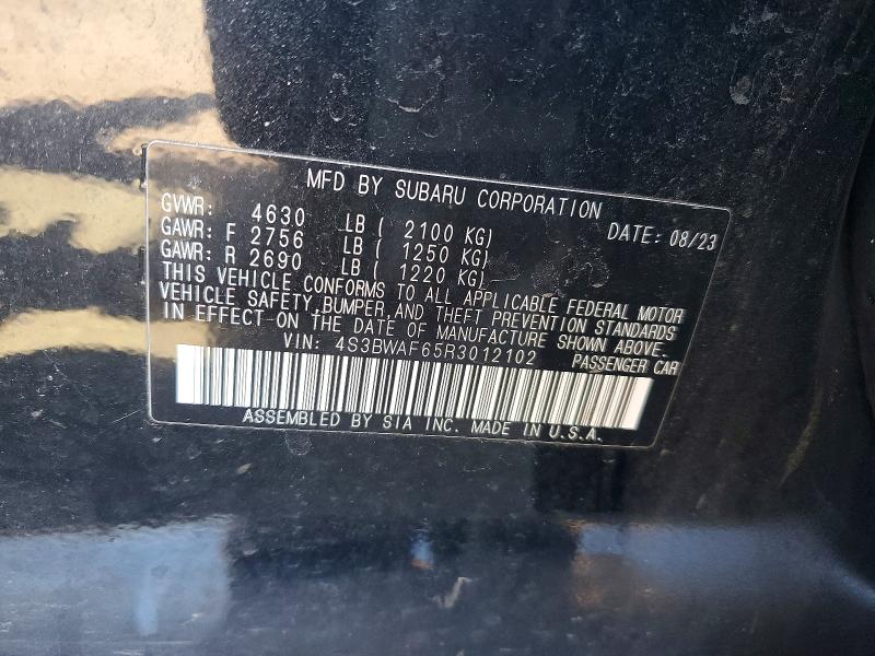 51299836 :رقم المزاد ، 4S3BWAF65R3012102 vin ، 2024 Subaru Legacy مزاد بيع