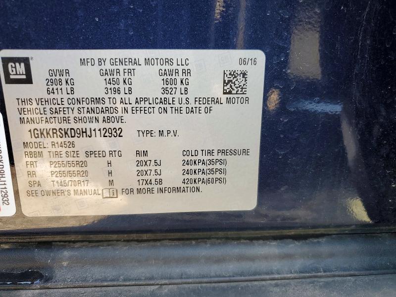 Aukcja sprzedaży 2017 Gmc Acadia Limited, vin: 1GKKRSKD9HJ112932, numer aukcji: 49025446