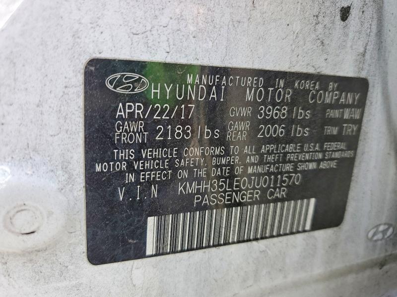 Продажа на аукционе авто 2018 Hyundai Elantra Gt, vin: KMHH35LE0JU011570, номер лота: 50396976