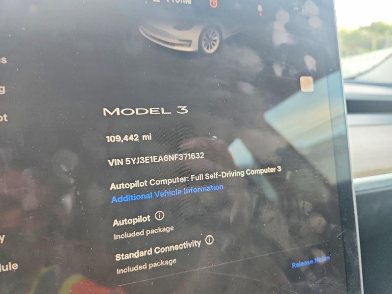 Aukcja sprzedaży 2022 Tesla Model 3, vin: 5YJ3E1EA6NF371632, numer aukcji: 49089236