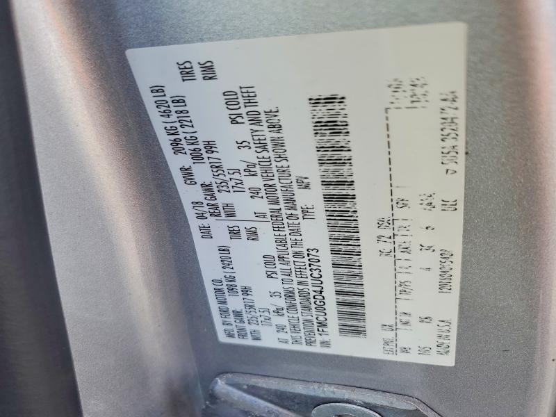Продаж на аукціоні авто 2018 Ford Escape, vin: 1FMCU0GD4JUC37073, номер лоту: 48262106