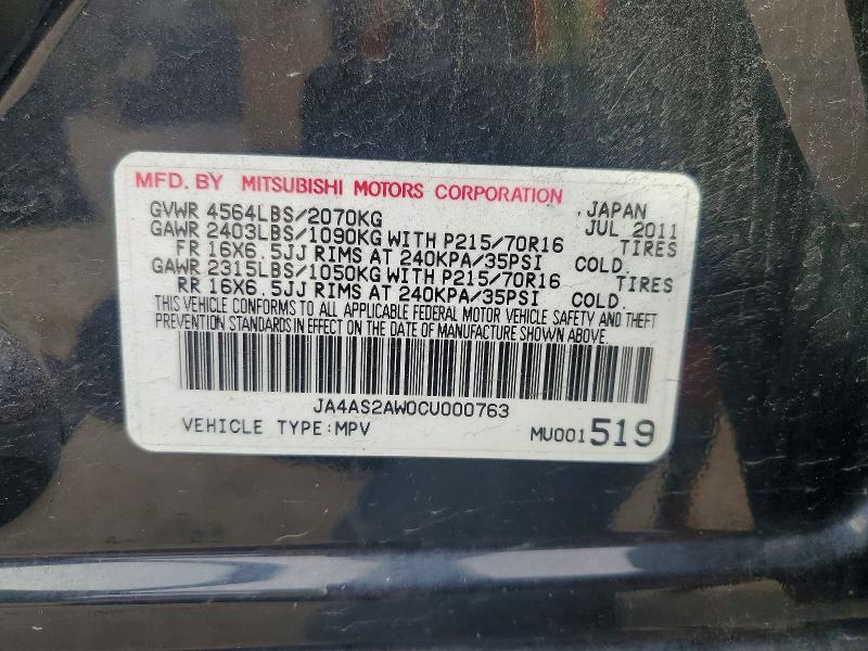 Aukcja sprzedaży 2012 Mitsubishi Outlander, vin: JA4AS2AW0CU000763, numer aukcji: 51469866