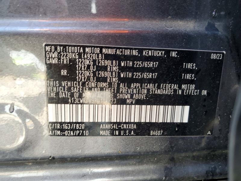 49504456 :رقم المزاد ، 4T3LWRFV9PU104723 vin ، 2023 Toyota Rav4 مزاد بيع