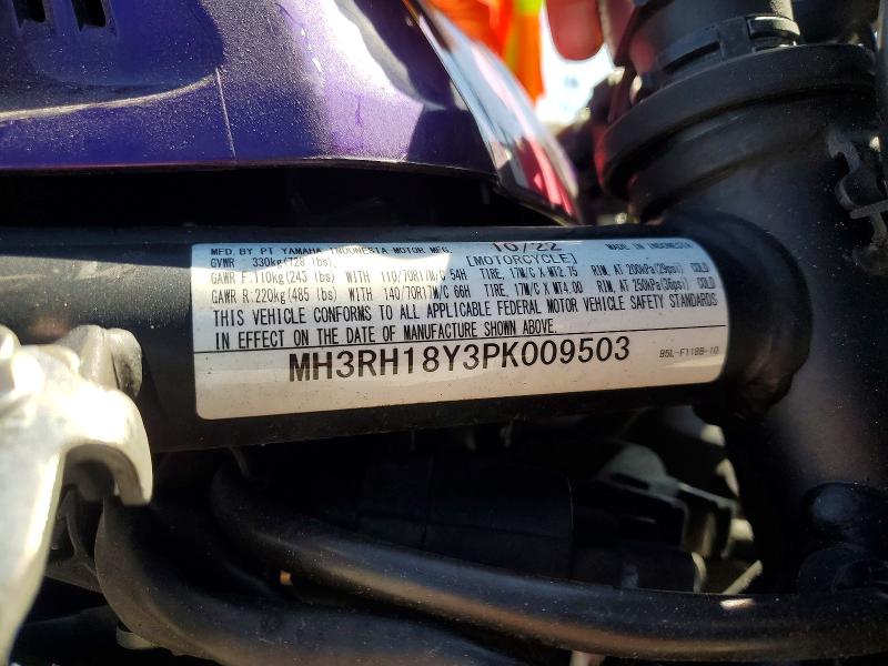 Продажа на аукционе авто 2023 Yamaha Yzfr3, vin: MH3RH18Y3PK009503, номер лота: 50163346