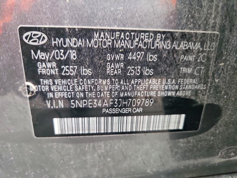 Aukcja sprzedaży 2018 Hyundai Sonata, vin: 5NPE34AF3JH709789, numer aukcji: 50092336