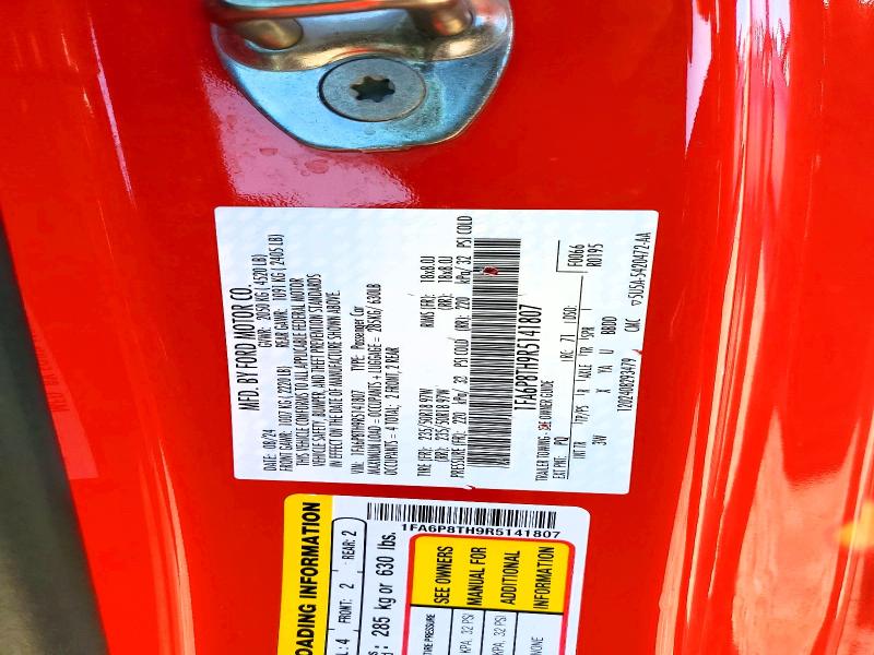 Продаж на аукціоні авто 2024 Ford Mustang, vin: 1FA6P8TH9R5141807, номер лоту: 51041936