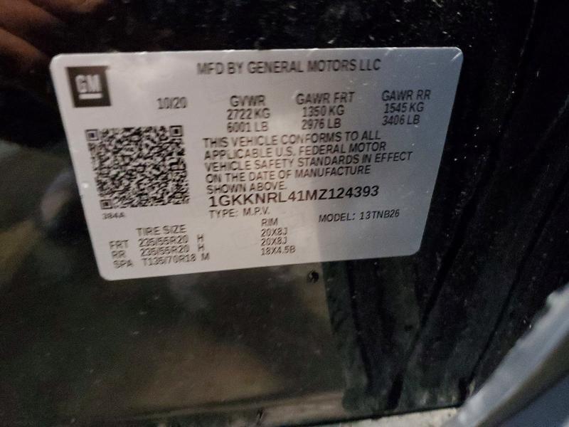 2021 Gmc Acadia მანქანა იყიდება აუქციონზე, vin: 1GKKNRL41MZ124393, აუქციონის ნომერი: 49299936