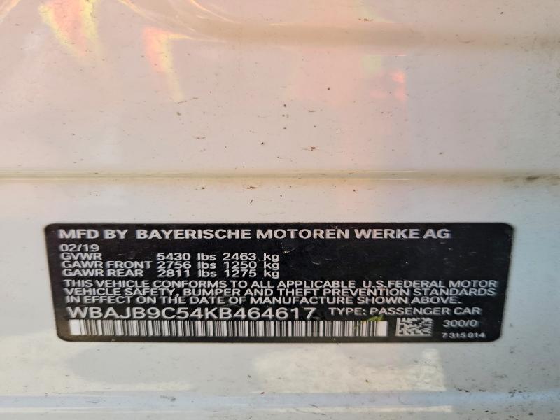 51142746 :رقم المزاد ، WBAJB9C54KB464617 vin ، 2019 Bmw M550xi مزاد بيع