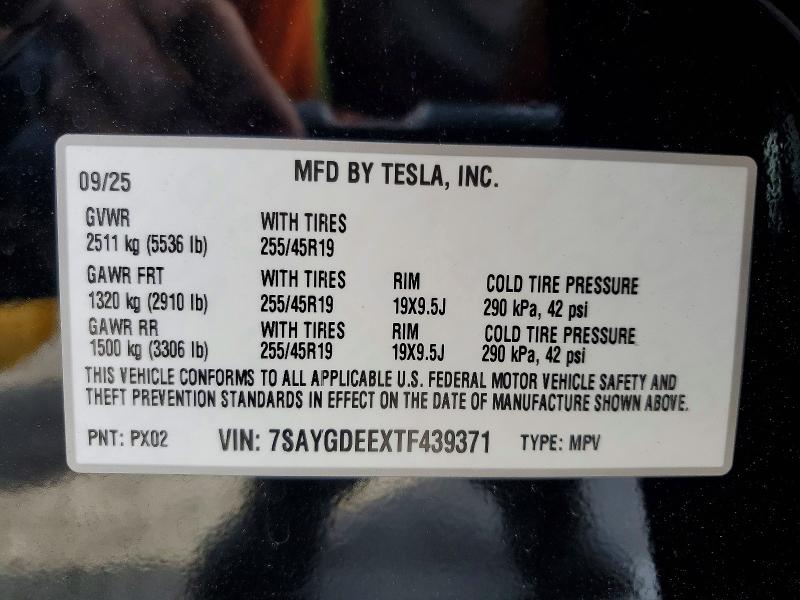 48790876 :رقم المزاد ، 7SAYGDEEXTF439371 vin ، 2026 Tesla Model Y مزاد بيع