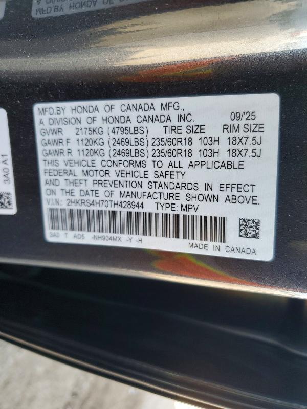 Продажа на аукционе авто 2026 Honda Cr-v, vin: 2HKRS4H70TH428944, номер лота: 50390366