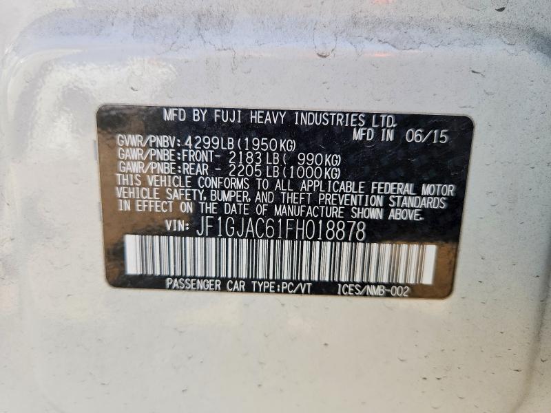 50166786 :رقم المزاد ، JF1GJAC61FH018878 vin ، 2015 Subaru Impreza مزاد بيع