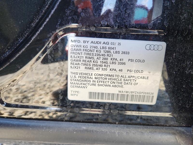 Продаж на аукціоні авто 2025 Audi Q4 E-tron, vin: WA1MUBFZXSP059536, номер лоту: 50676406