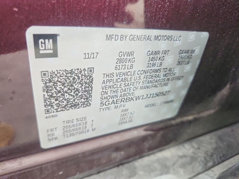 Aukcja sprzedaży 2018 Buick Enclave, vin: 5GAERBKW1JJ150527, numer aukcji: 49460166