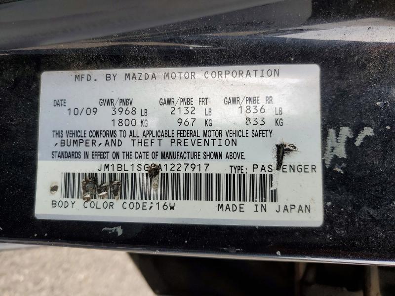 49476236 :رقم المزاد ، JM1BL1SG8A1227917 vin ، 2010 Mazda 3 مزاد بيع