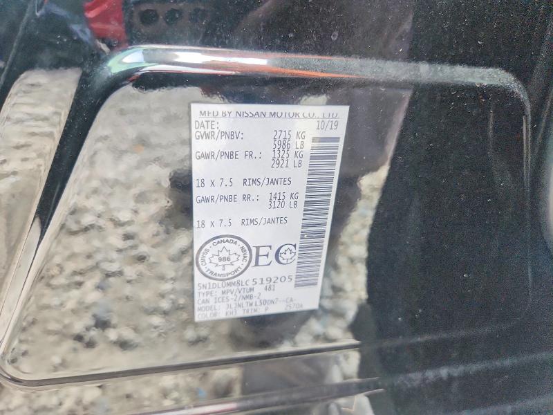 Aukcja sprzedaży 2020 Infiniti Qx60, vin: 5N1DL0MM8LC519205, numer aukcji: 51629986