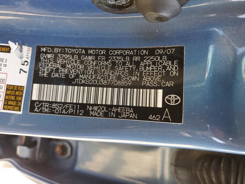 Продаж на аукціоні авто 2008 Toyota Prius, vin: JTDKB20U387708859, номер лоту: 50984736